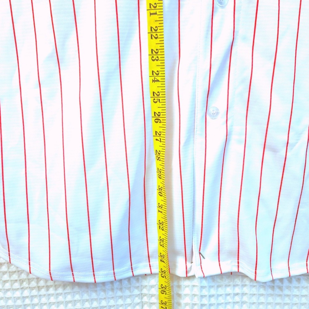 Nike MLB Jersey B.Marsh #16 Philadelphia Phillies Men XXXXL White Red Pinstripe - Picture 11 of 11